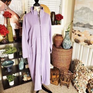Vintage Blair Mock Neck Lilac Full Zipper Cozy Sweater Dress.